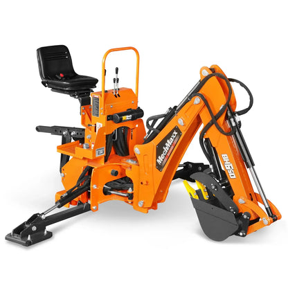 7' Tractor Backhoe Attachment with Hydraulic Thumb,  12" Bucket,  ISO/SAE Switchable Controls,  Self-Contained Hydraulic System,  3 Point Hitch Cat.1,  15-50 HP,  BH660H
