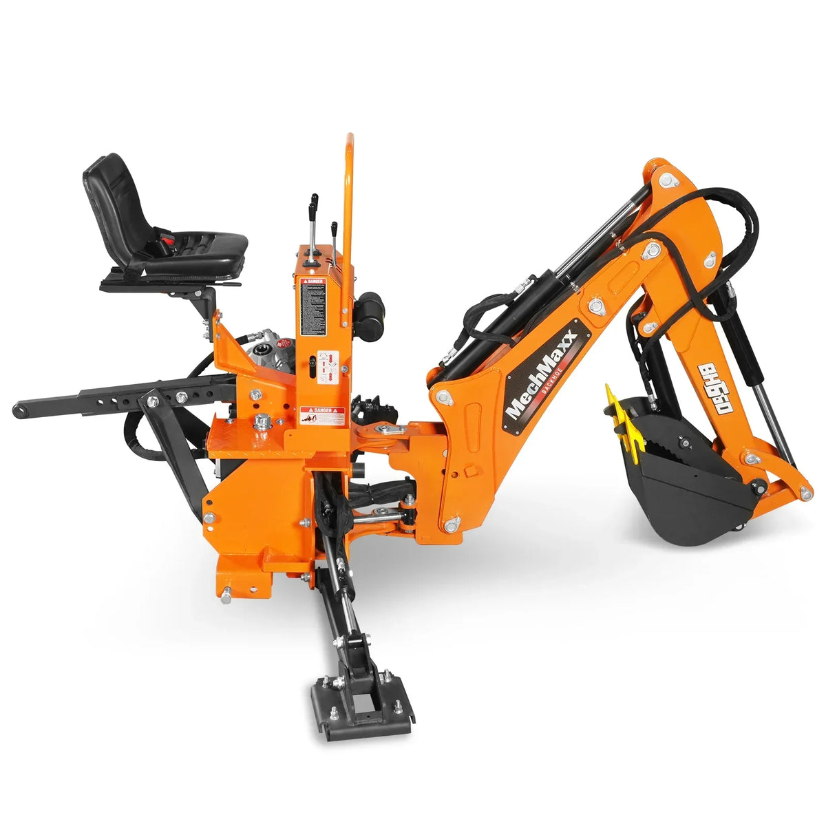 7' Tractor Backhoe Attachment with Hydraulic Thumb,  12" Bucket,  ISO/SAE Switchable Controls,  Self-Contained Hydraulic System,  3 Point Hitch Cat.1,  15-50 HP,  BH660H