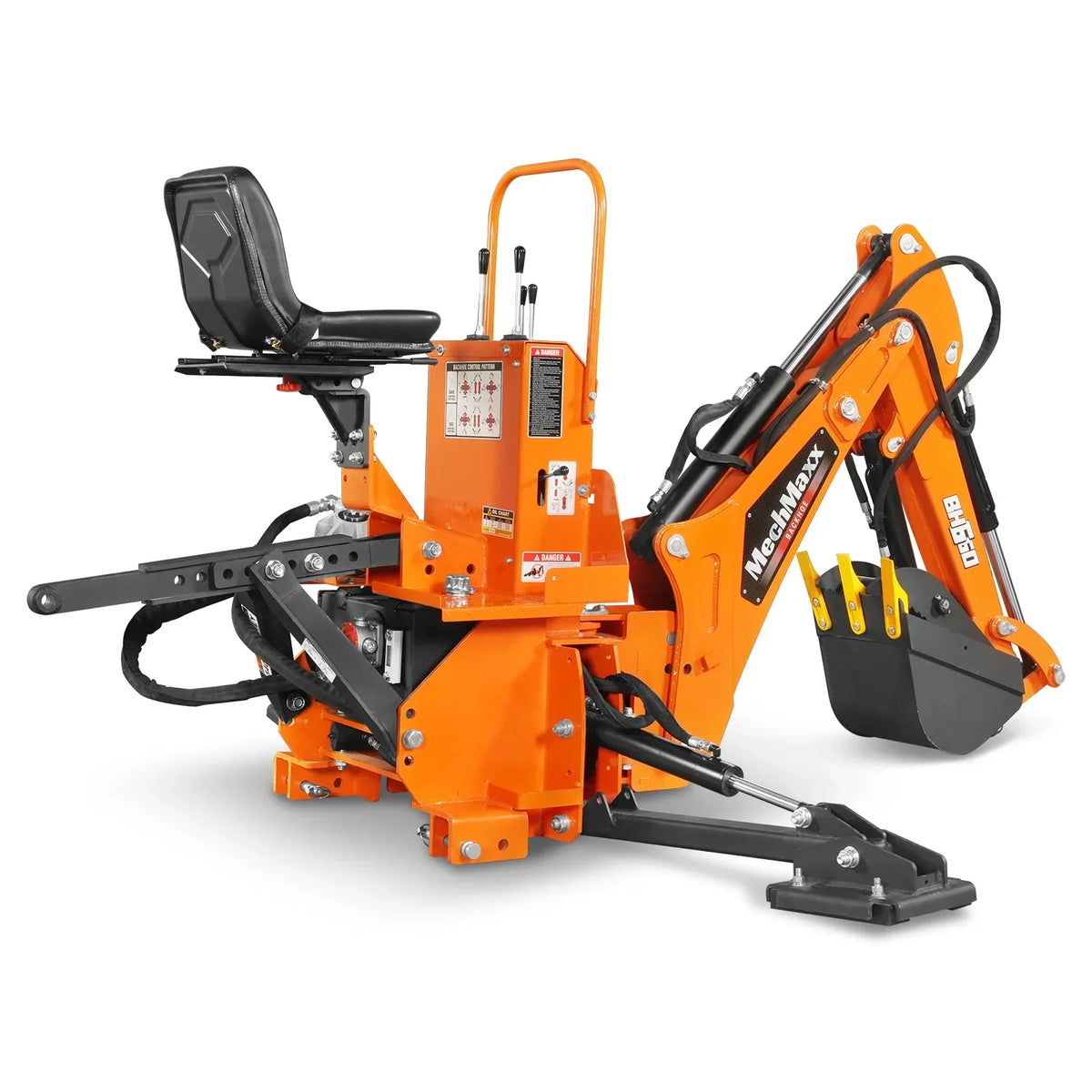 7' Tractor Backhoe Attachment with Hydraulic Thumb,  12" Bucket,  ISO/SAE Switchable Controls,  Self-Contained Hydraulic System,  3 Point Hitch Cat.1,  15-50 HP,  BH660H