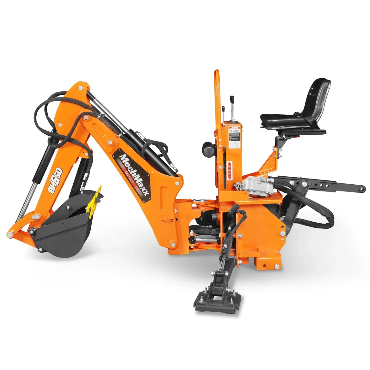 7' Tractor Backhoe Attachment with Hydraulic Thumb,  12" Bucket,  ISO/SAE Switchable Controls,  Self-Contained Hydraulic System,  3 Point Hitch Cat.1,  15-50 HP,  BH660H