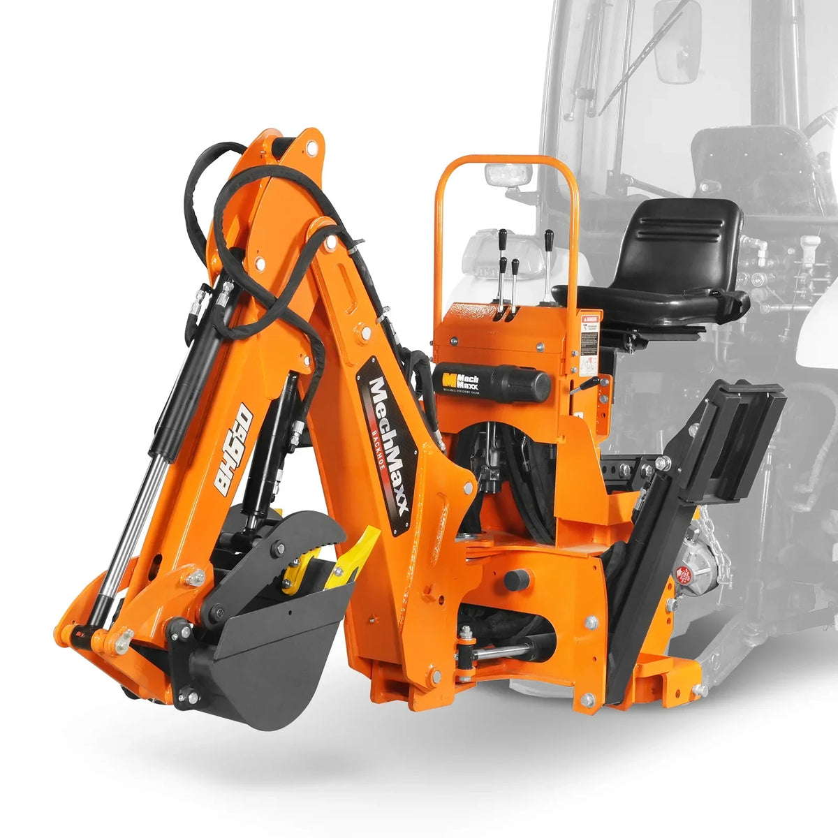 7' Tractor Backhoe Attachment with Hydraulic Thumb,  12" Bucket,  ISO/SAE Switchable Controls,  Self-Contained Hydraulic System,  3 Point Hitch Cat.1,  15-50 HP,  BH660H