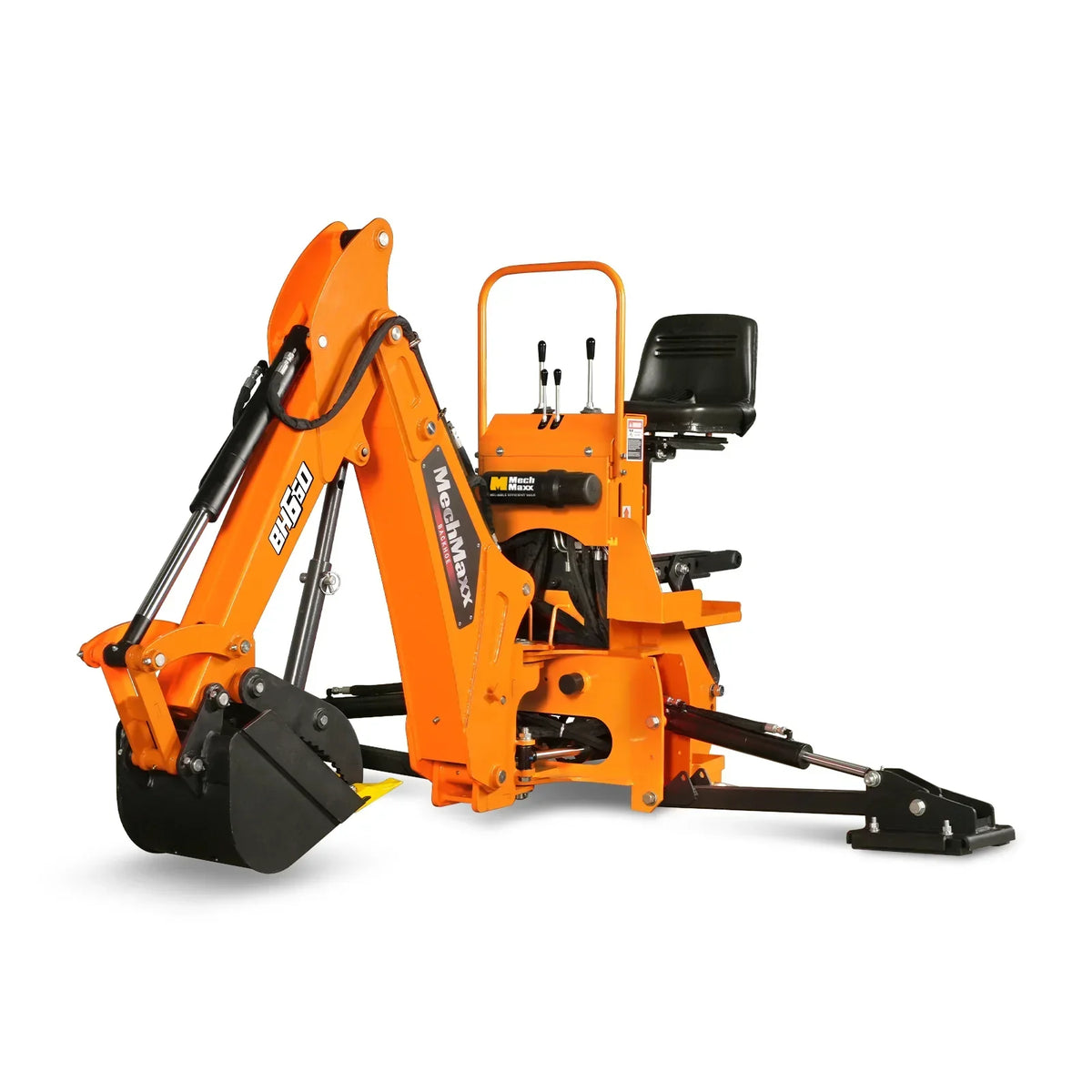 7' Tractor Backhoe Attachment with Mechanical Thumb,  12" Bucket,  ISO/SAE Switchable Controls,  Self-Contained Hydraulic System,  3 Point Hitch Cat.1,  15-50 HP,  BH660M