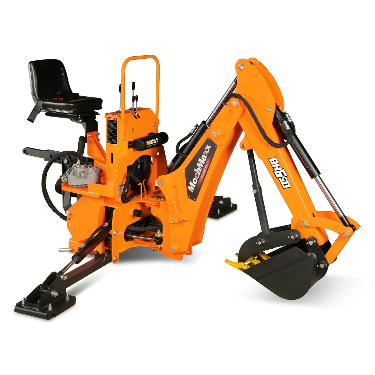 7' Tractor Backhoe Attachment with Mechanical Thumb,  12" Bucket,  ISO/SAE Switchable Controls,  Self-Contained Hydraulic System,  3 Point Hitch Cat.1,  15-50 HP,  BH660M