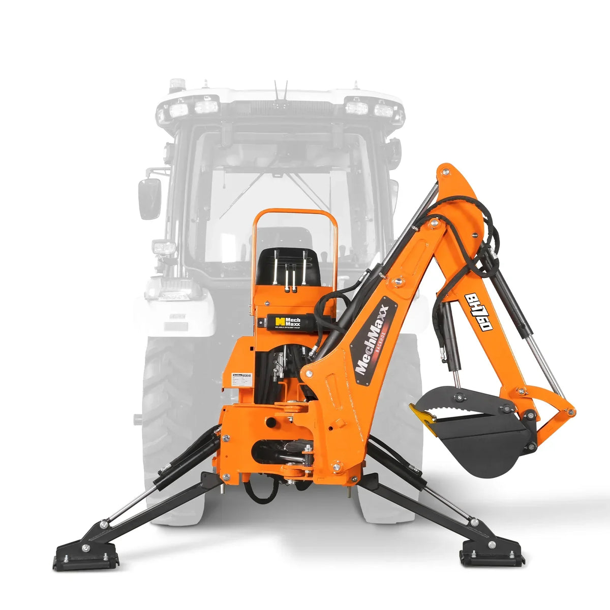 8' Tractor Backhoe Attachment with Hydraulic Thumb,  15" Bucket,  ISO/SAE Switchable Controls,  Self-Contained Hydraulic System,  3 Point Hitch Cat.1 & 2,  20-100 HP,  BH760H
