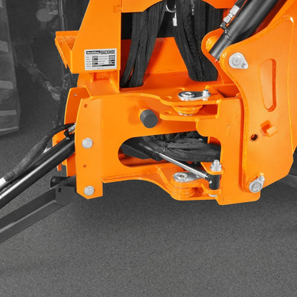 9' Tractor Backhoe Attachment with Mechanical Thumb,  15" Bucket,  ISO/SAE Switchable Controls,  Self-Contained Hydraulic System,  3 Point Hitch Cat.1 & 2,  25-100 HP,  BH860M