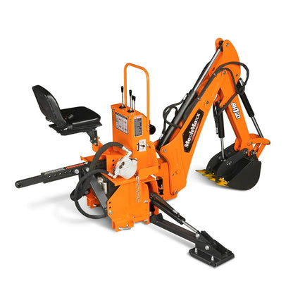 8' Tractor Backhoe Attachment with Hydraulic Thumb,  15" Bucket,  ISO/SAE Switchable Controls,  Self-Contained Hydraulic System,  3 Point Hitch Cat.1 & 2,  20-100 HP,  BH760H