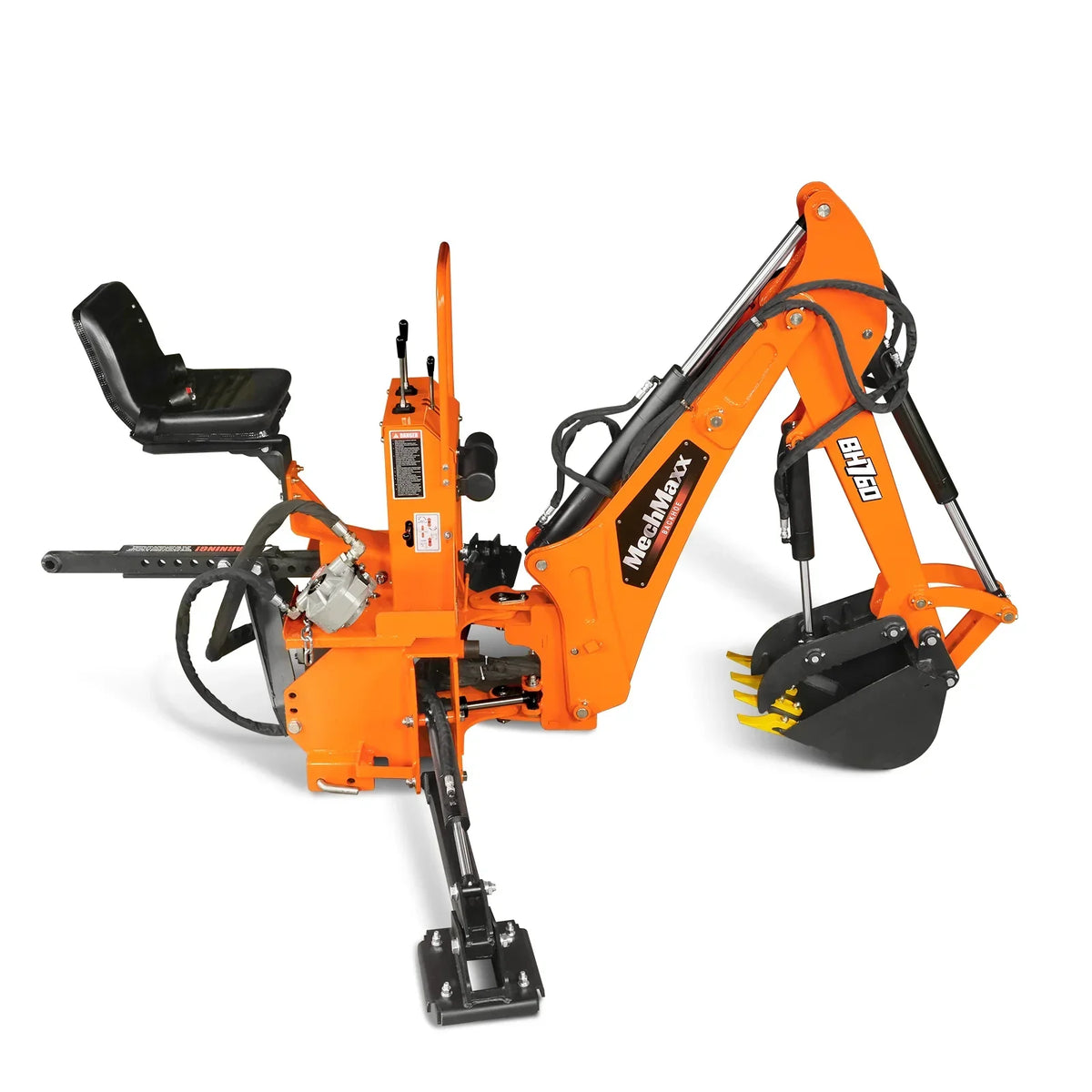 8' Tractor Backhoe Attachment with Hydraulic Thumb,  15" Bucket,  ISO/SAE Switchable Controls,  Self-Contained Hydraulic System,  3 Point Hitch Cat.1 & 2,  20-100 HP,  BH760H