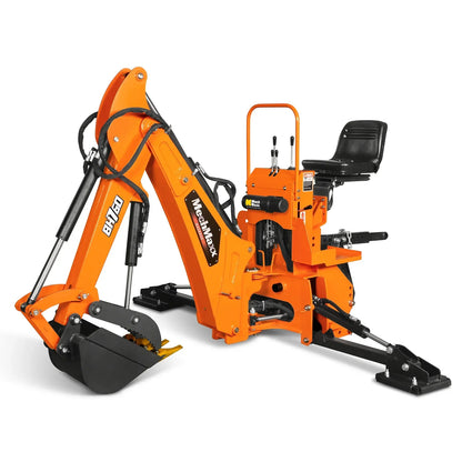 8' Tractor Backhoe Attachment with Hydraulic Thumb,  15" Bucket,  ISO/SAE Switchable Controls,  Self-Contained Hydraulic System,  3 Point Hitch Cat.1 & 2,  20-100 HP,  BH760H