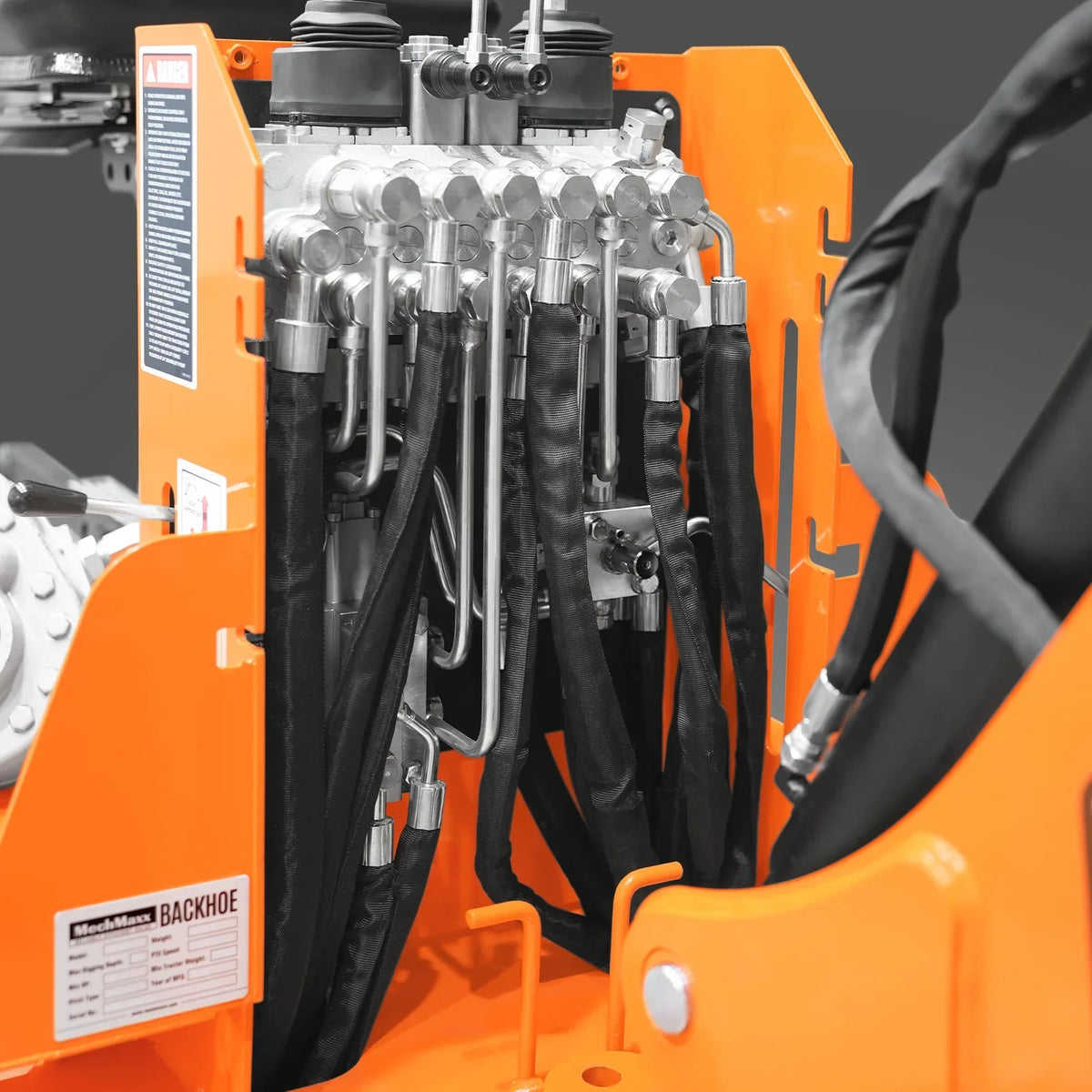 8' Tractor Backhoe Attachment with Hydraulic Thumb,  15" Bucket,  ISO/SAE Switchable Controls,  Self-Contained Hydraulic System,  3 Point Hitch Cat.1 & 2,  20-100 HP,  BH760H