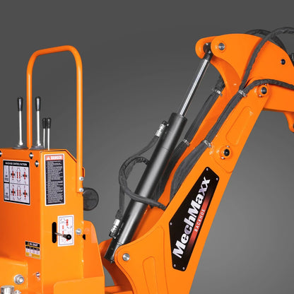 8' Tractor Backhoe Attachment with Hydraulic Thumb,  15" Bucket,  ISO/SAE Switchable Controls,  Self-Contained Hydraulic System,  3 Point Hitch Cat.1 & 2,  20-100 HP,  BH760H