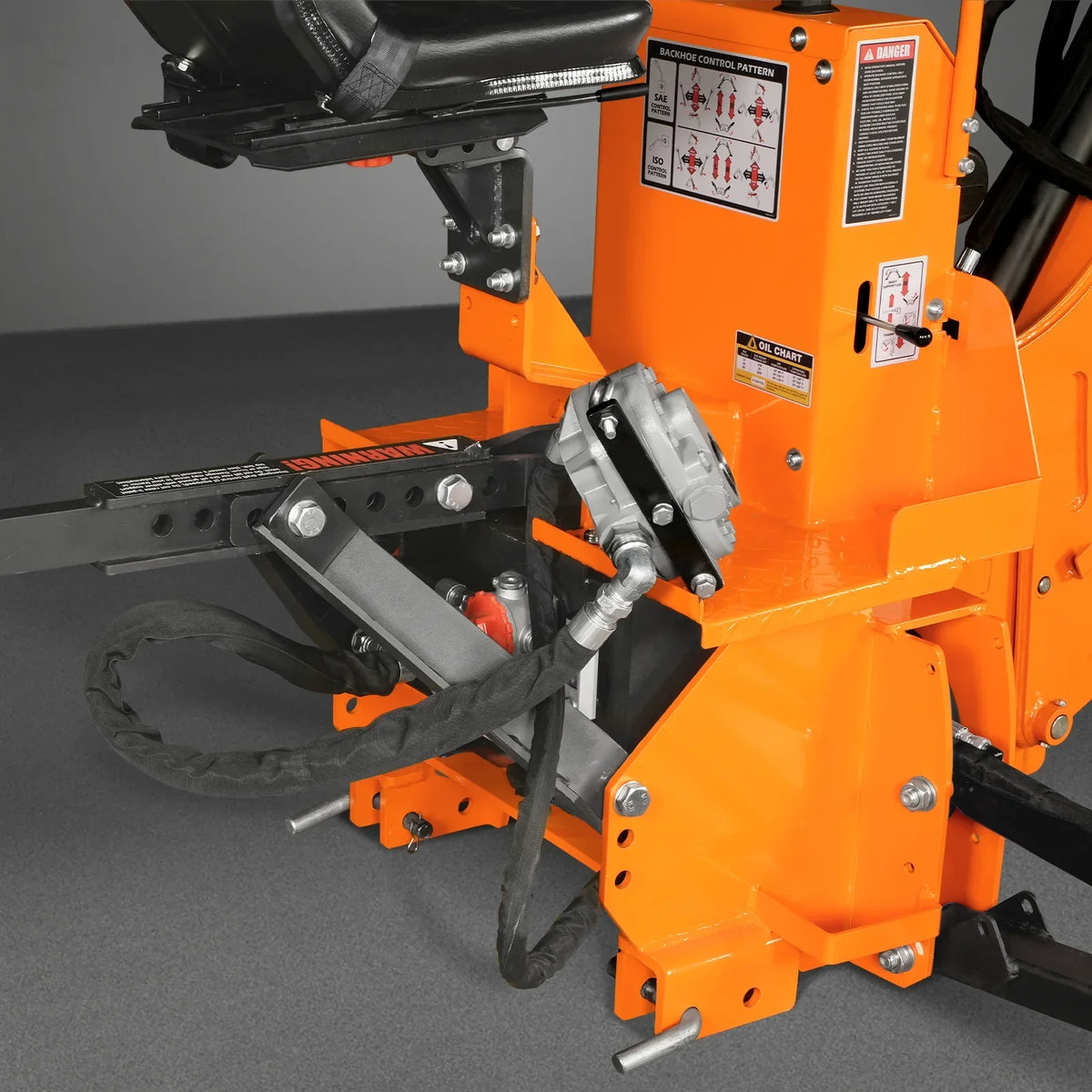 9' Tractor Backhoe Attachment with Hydraulic Thumb,  15" Bucket,  ISO/SAE Switchable Controls,  Self-Contained Hydraulic System,  3 Point Hitch Cat.1 & 2,  25-100 HP,  BH860H
