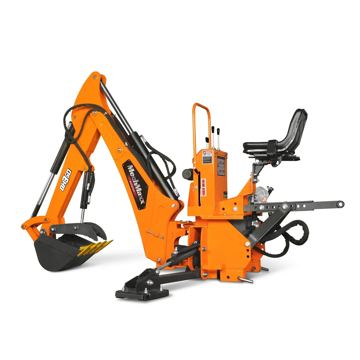 9' Tractor Backhoe Attachment with Hydraulic Thumb,  15" Bucket,  ISO/SAE Switchable Controls,  Self-Contained Hydraulic System,  3 Point Hitch Cat.1 & 2,  25-100 HP,  BH860H