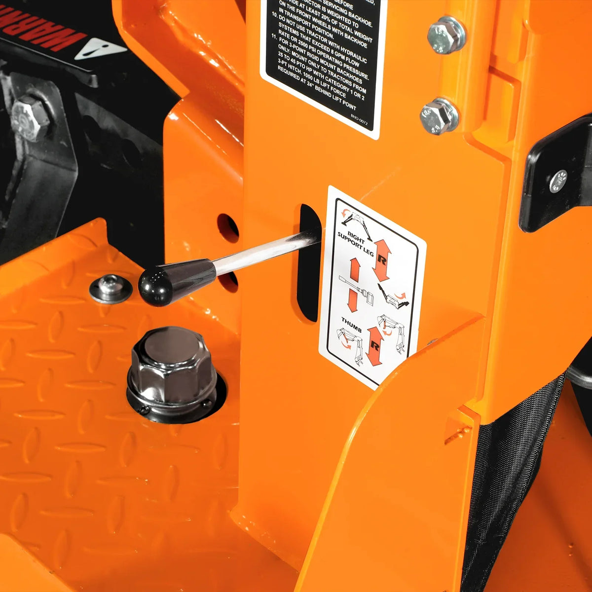 9' Tractor Backhoe Attachment with Hydraulic Thumb,  15" Bucket,  ISO/SAE Switchable Controls,  Self-Contained Hydraulic System,  3 Point Hitch Cat.1 & 2,  25-100 HP,  BH860H