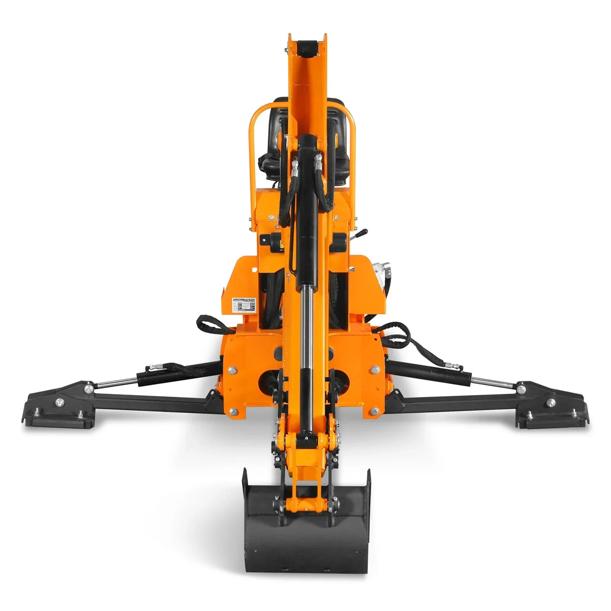 9' Tractor Backhoe Attachment with Mechanical Thumb,  15" Bucket,  ISO/SAE Switchable Controls,  Self-Contained Hydraulic System,  3 Point Hitch Cat.1 & 2,  25-100 HP,  BH860M