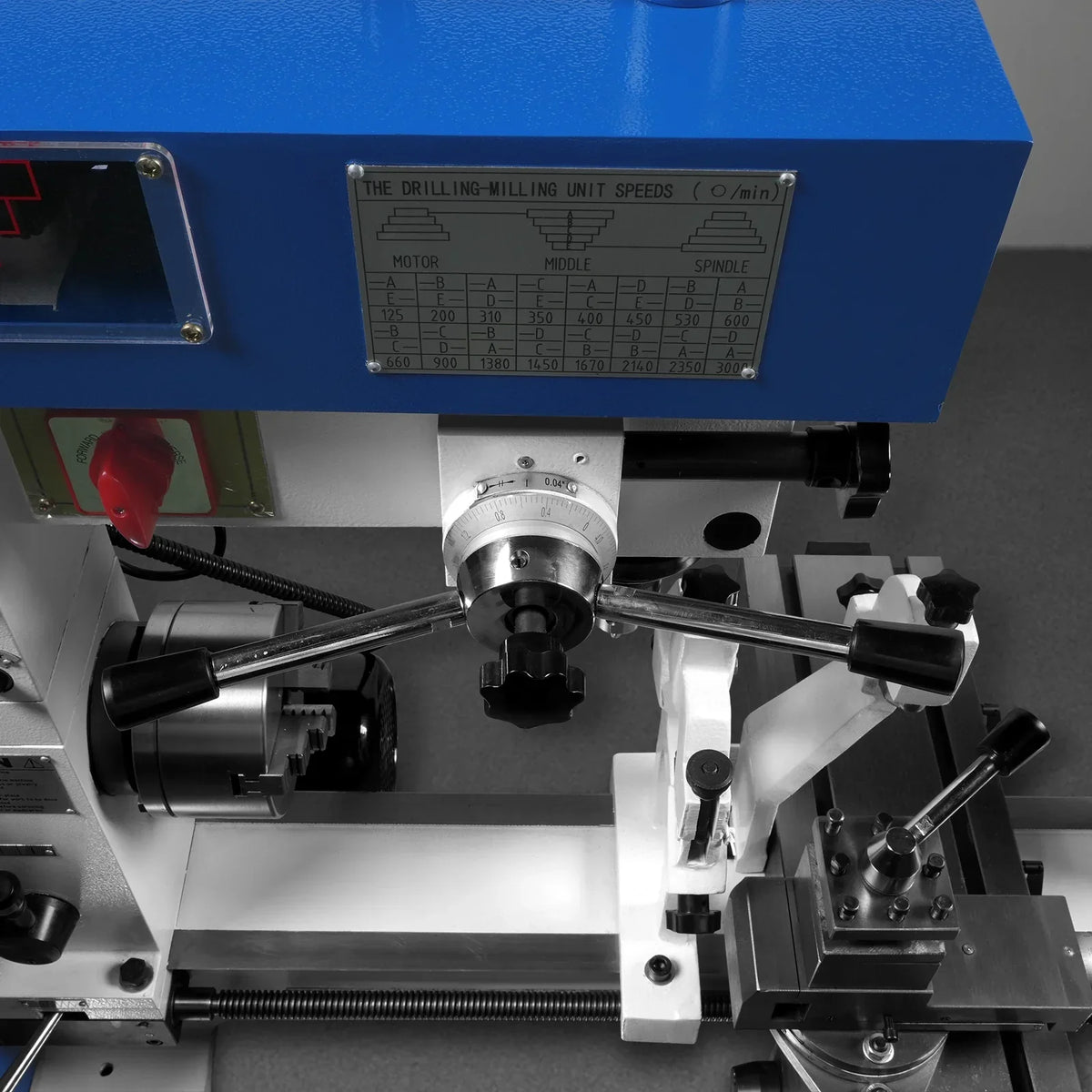 1 HP 16''x32'' Multi-Function Metal Lathe Milling Machine Head for Metalworking – Lathe, Drilling, and Milling Operations with Powerful Motor, Perfect for DIY, Workshops, and Professional Metalworking Projects without Stand CLM1632