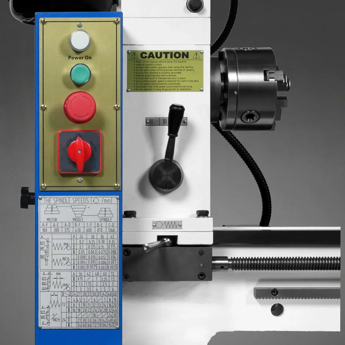 1 HP 16''x32'' Multi-Function Metal Lathe Milling Machine Head for Metalworking – Lathe, Drilling, and Milling Operations with Powerful Motor, Perfect for DIY, Workshops, and Professional Metalworking Projects without Stand CLM1632