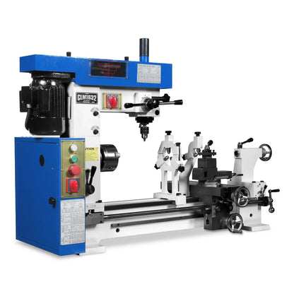 1 HP 16''x32'' Multi-Function Metal Lathe Milling Machine Head for Metalworking – Lathe, Drilling, and Milling Operations with Powerful Motor, Perfect for DIY, Workshops, and Professional Metalworking Projects without Stand CLM1632