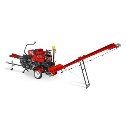 Firewood Log Splitter Processor with Conveyor,  20ton Splitting Force 22.5" x 15" Log Capacity,  18" Chainsaw,  HLS20