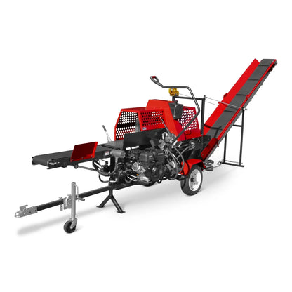 Firewood Log Splitter Processor with Conveyor,  20ton Splitting Force 22.5" x 15" Log Capacity,  18" Chainsaw,  HLS20