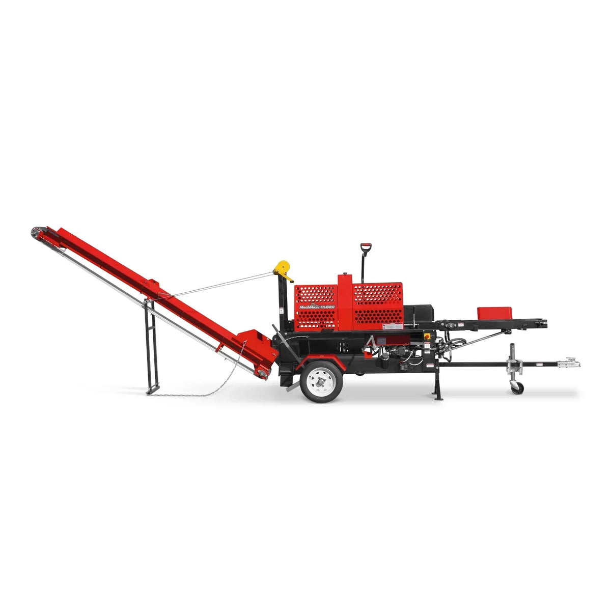Firewood Log Splitter Processor with Conveyor,  20ton Splitting Force 22.5" x 15" Log Capacity,  18" Chainsaw,  HLS20