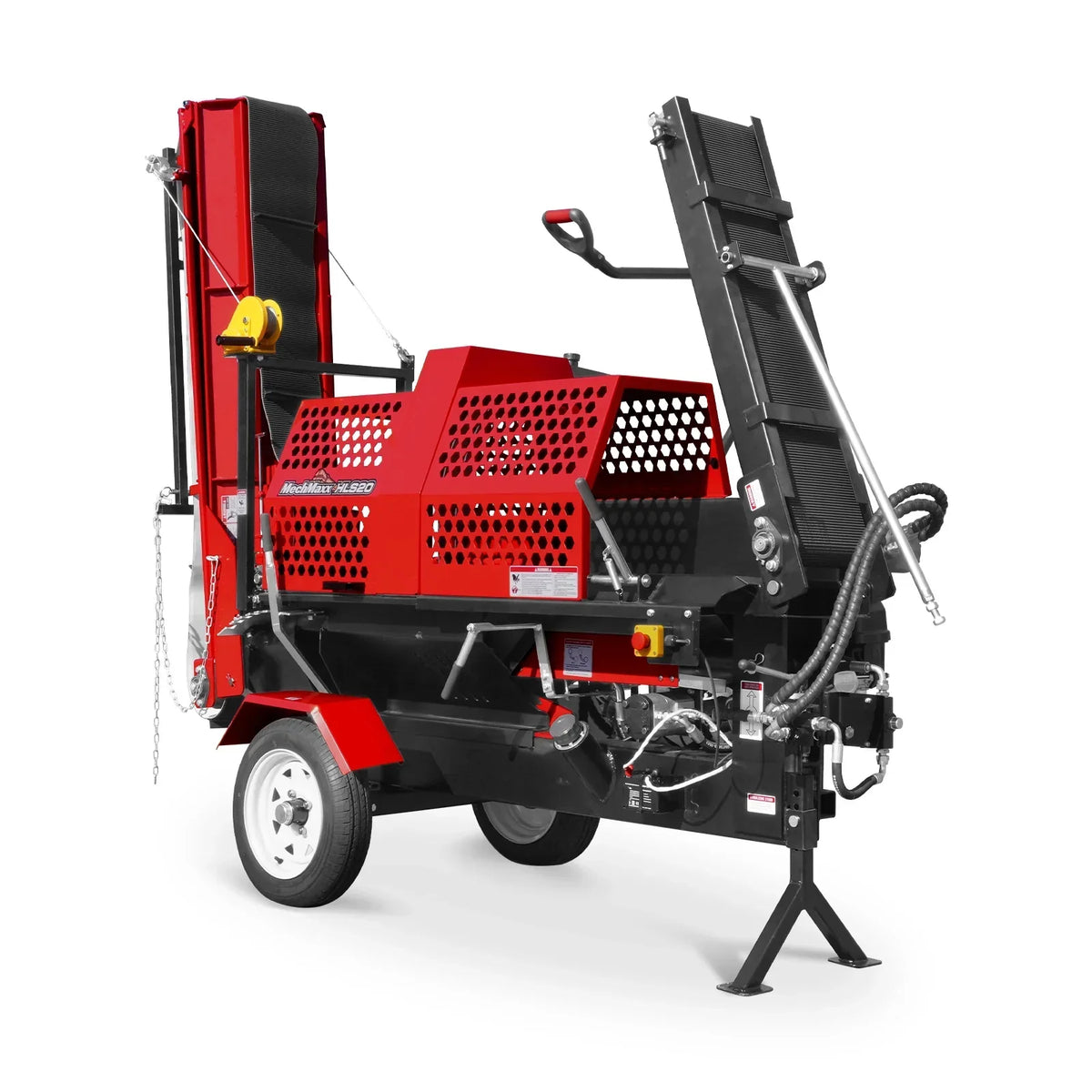 Honda GX390 Engine Firewood Log Splitter Processor with Conveyor,  20ton Splitting Force 22.5" x 15" Log Capacity,  18" Chainsaw,  HLS20
