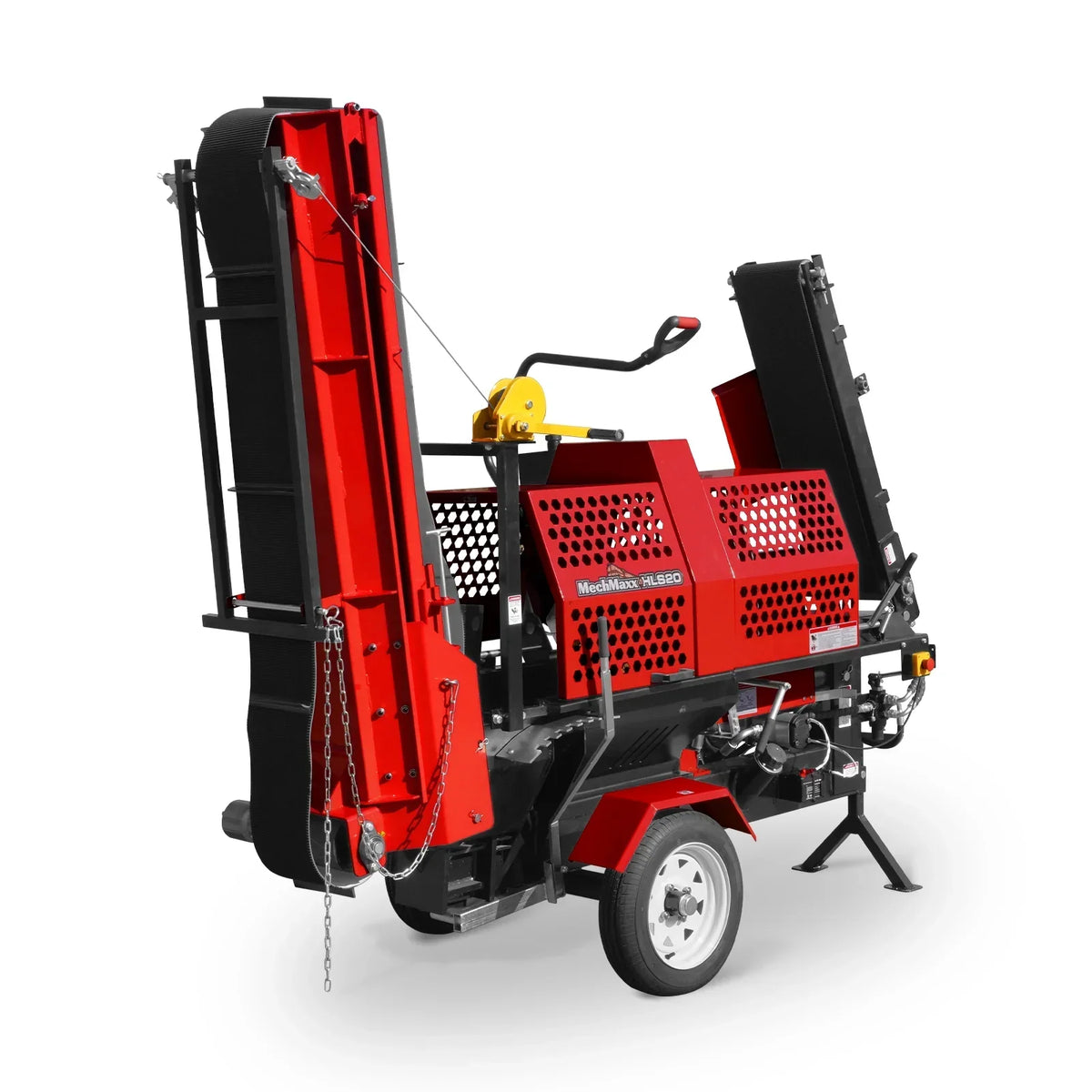 Honda GX390 Engine Firewood Log Splitter Processor with Conveyor,  20ton Splitting Force 22.5" x 15" Log Capacity,  18" Chainsaw,  HLS20