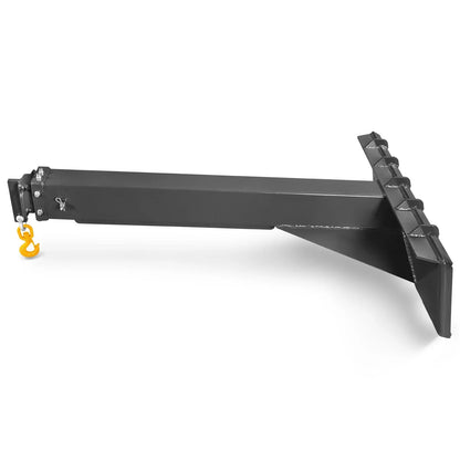 Adjustable Skid Steer Crane Jib Attachment, Manual Telescopic Manual Telescoping 6 FT - 10 FT, 5000 lbs Max Capacity, SSCJ50