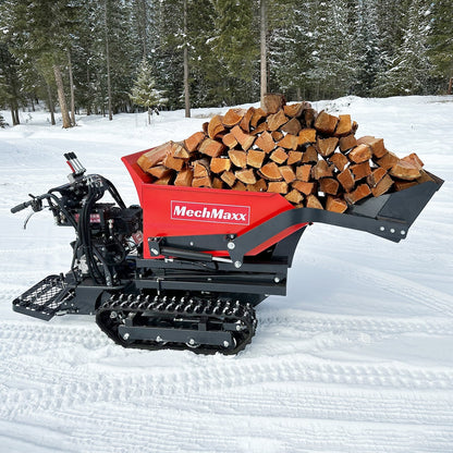 1100lbs Capacity E-Start 10HP 302cc Gas Engine Tracked Dumper Hydraulic Tipping and Lifting with Front Shovel ,  D50HTFL