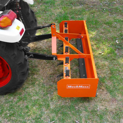 72" Box Blade Scraper with 6 Shanks 3 Point Hitch Tractor Attachment,  BB72