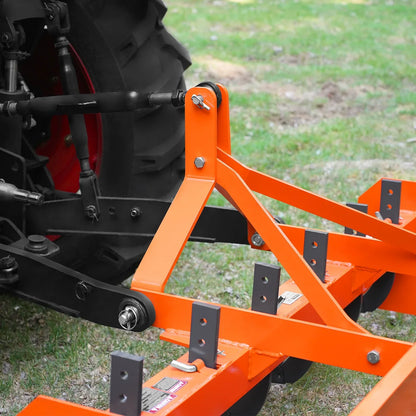 72" Box Blade Scraper with 6 Shanks 3 Point Hitch Tractor Attachment,  BB72