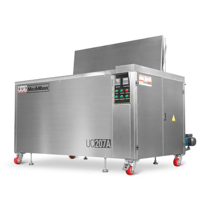 207 Gal / 785L Heavy Duty Industrial Ultrasonic Parts Washer, 28kHz 96 Transducers, Oil Skimmer, SS304 Tank, 22kW Heater, 208–240V 3 Phase Power