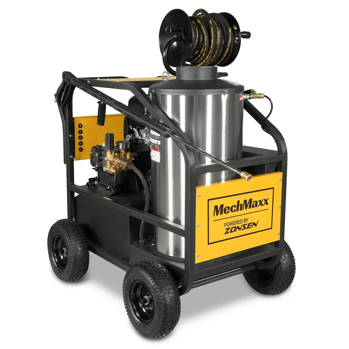 4000 PSI 4 GPM ZONSEN E-Start Engine Hot Water Pressure Washer with Hose Reel,  HPW40D