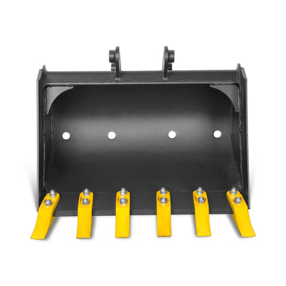 24" Backhoe Bucket without Pins, 6-Carbon Steel Teeth (for SKU: 150162, 150163, 150164, 201162, 201163, 201164)