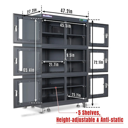 20-60% RH Electronic Dry Cabinet 1430L ESD Desiccator Cabinet Low Humidity Storage,  EDC1430A-6