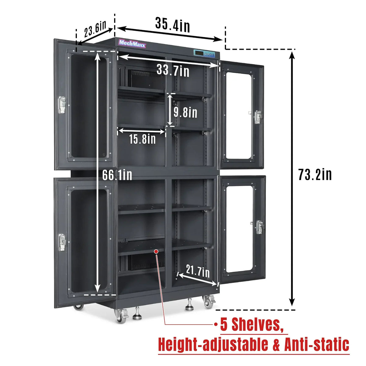 20-60% RH Electronic Dry Cabinet 880L ESD Desiccator Cabinet Low Humidity Storage,  EDC880A