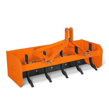 60" Box Blade Scraper with 5 Shanks 3 Point Hitch Tractor Attachment,  BB60