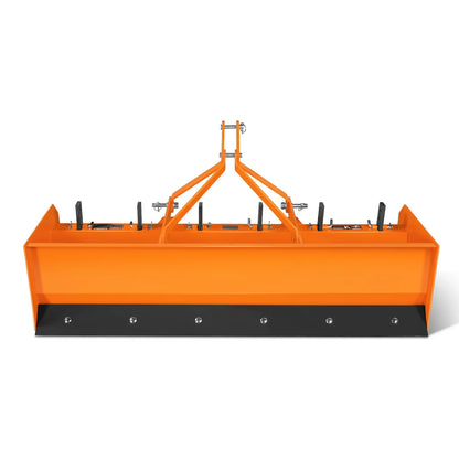 72" Box Blade Scraper with 6 Shanks 3 Point Hitch Tractor Attachment,  BB72