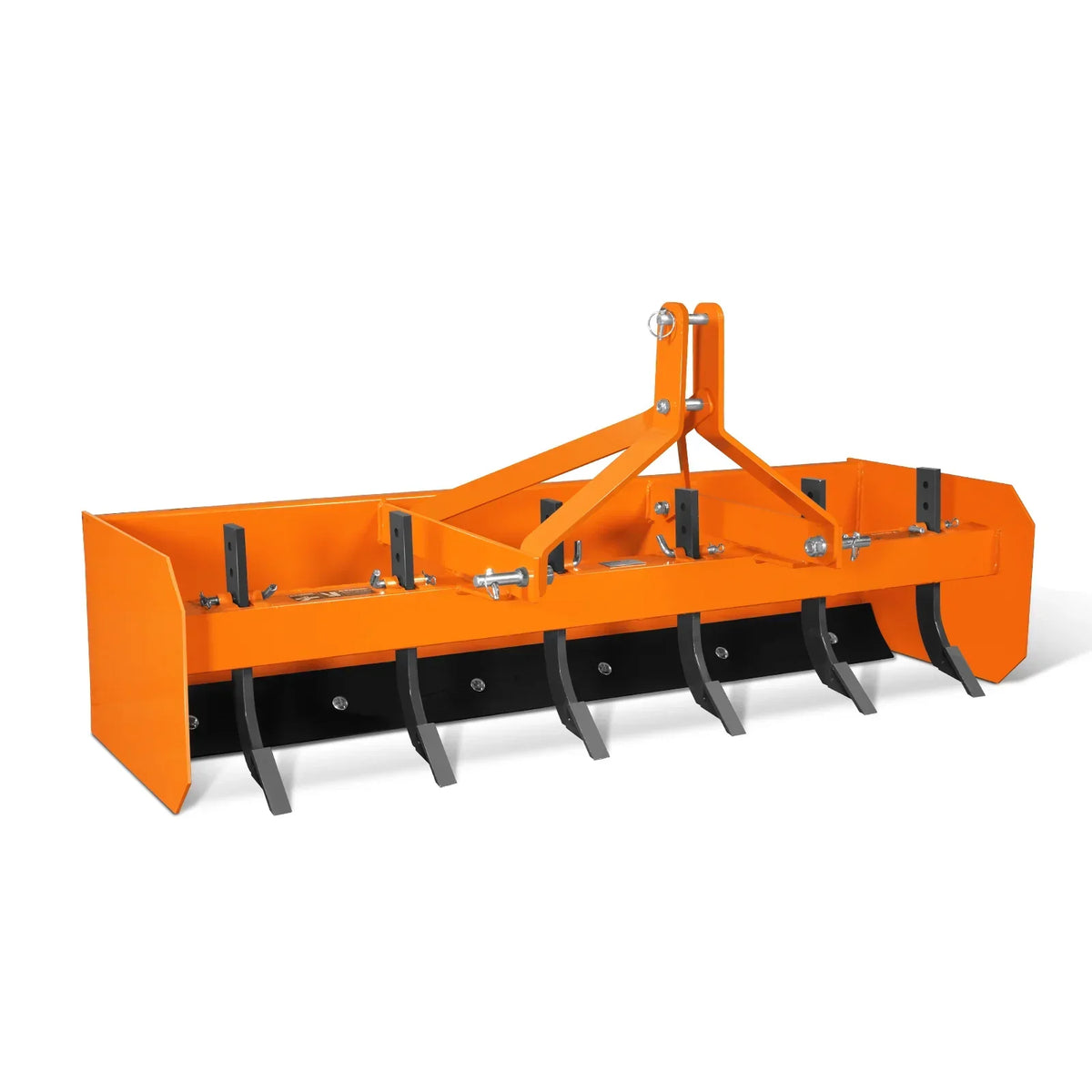 72" Box Blade Scraper with 6 Shanks 3 Point Hitch Tractor Attachment,  BB72