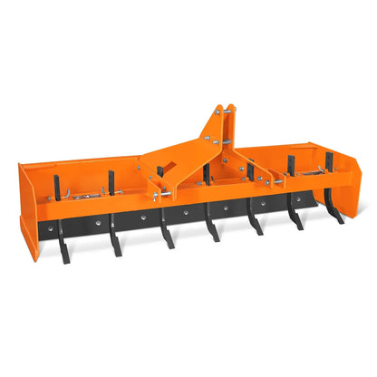 84" Box Blade Scraper with 7 Shanks 3 Point Hitch Tractor Attachment,  BB84
