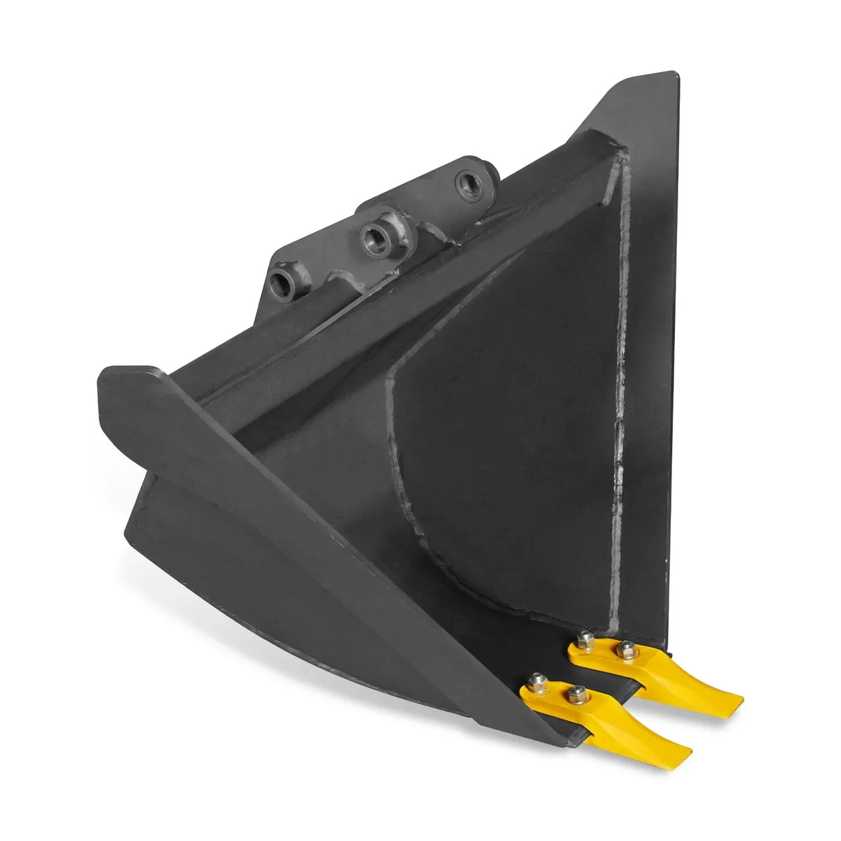 Trapezoidal V-Ditching Bucket without Pins, 2-Carbon Steel Teeth (for SKU: 150162, 150163, 150164, 201162, 201163, 201164)