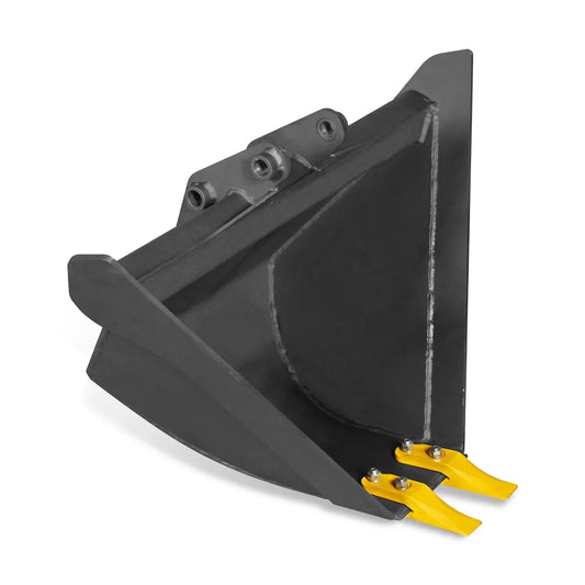 Trapezoidal V-Ditching Bucket without Pins, 2-Carbon Steel Teeth (for SKU: 150162, 150163, 150164, 201162, 201163, 201164)