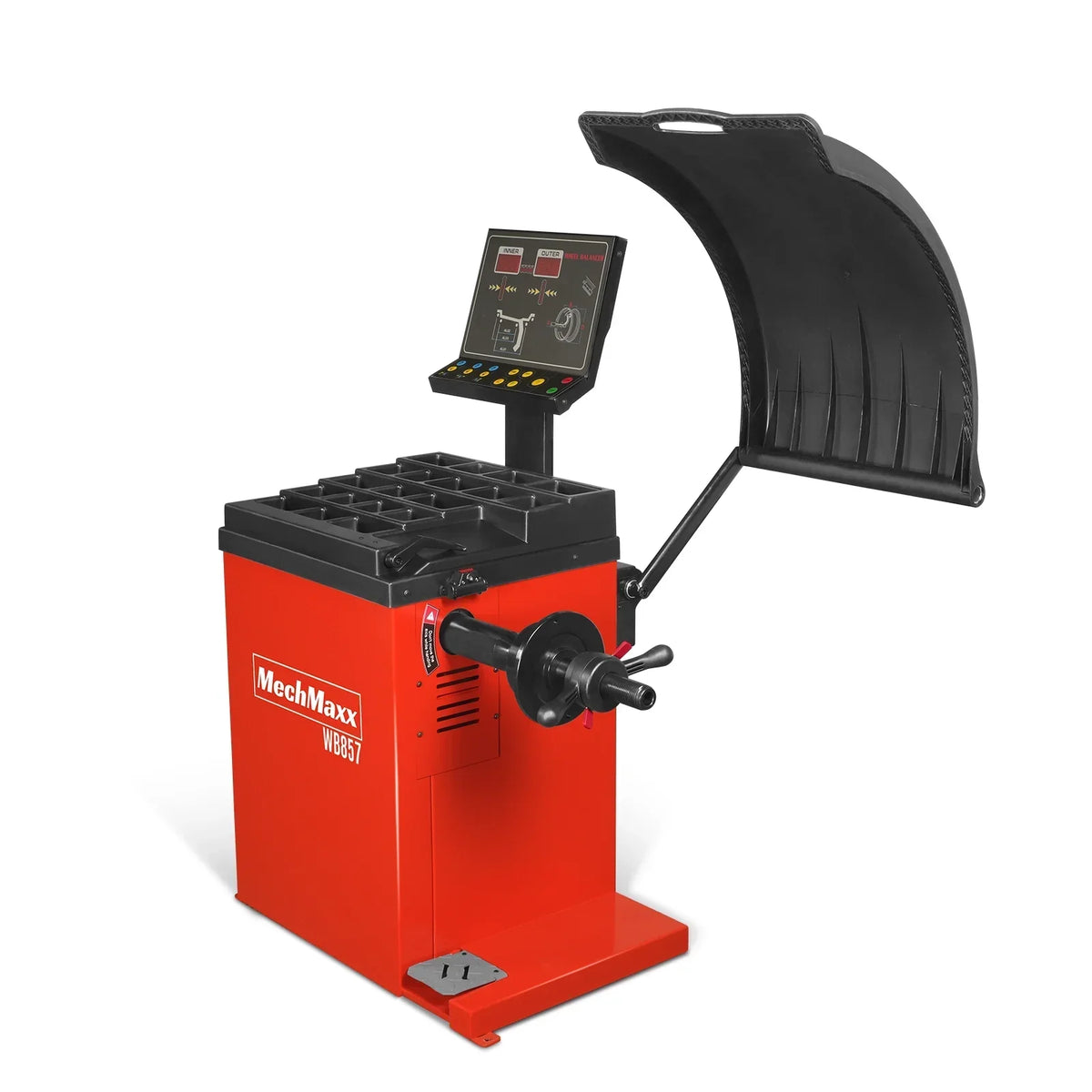 10-24" Rim Wheel Balancer Car Tire Balancing Machine 40 mm Shaft with Foot Pedal Brake,  Laser Guided and LED Illuminator,  WB857