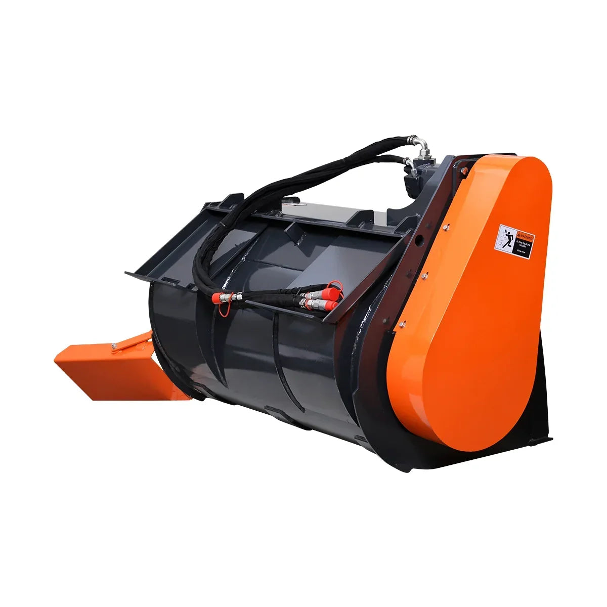 MechMaxx 60” Skid Steer Concrete Mixer Attachment, Side Chute Dispenser & Bag Splitter, Universal Mount, 16 Cu-Ft Capacity