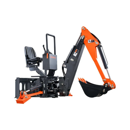 Skid Steer Backhoe 8ft Digging Depth, 16” Bucket Included,70°  Left/Right Swivel Rotation SBH50