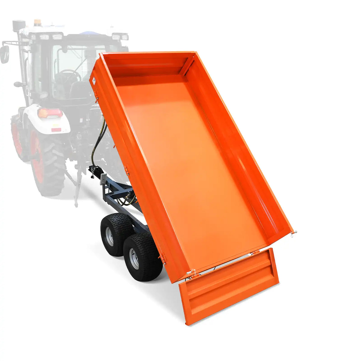 3-Point PTO Stump Grinder & 2-Ton Heavy-Duty Dump Trailer Bundle, SG24 & DT4X8