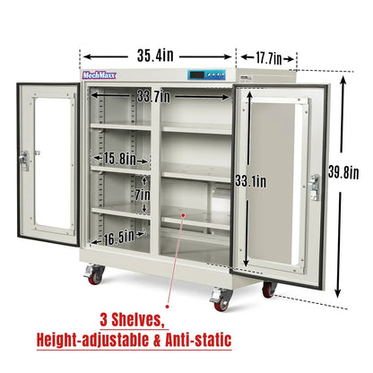 20-60% RH Electronic Dry Cabinet 320L ESD Desiccator Cabinet Low Humidity Storage,  White,  EDC320AW