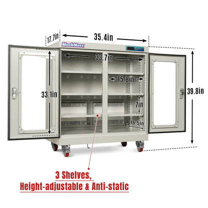1-10% RH Electronic Dry Cabinet 320L ESD Desiccator Cabinet Ultra-Low Humidity Storage,  White,  EDC320CW