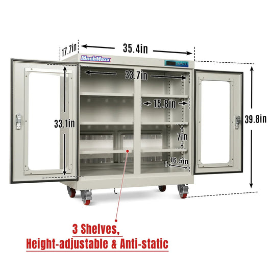 1-10% RH Electronic Dry Cabinet 320L ESD Desiccator Cabinet Ultra-Low Humidity Storage,  White,  EDC320CW