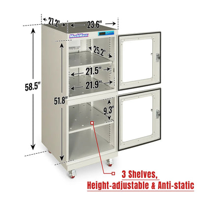 20-60% RH Electronic Dry Cabinet 540L ESD Desiccator Cabinet Low Humidity Storage,  White,  EDC540AW