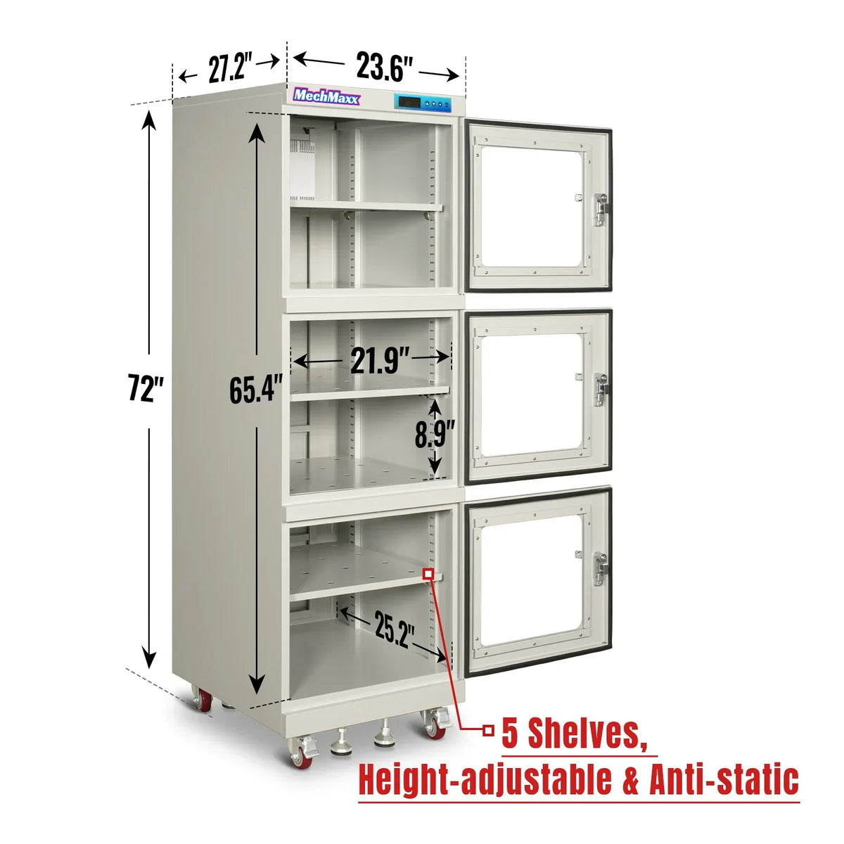 20-60% RH Electronic Dry Cabinet 730L ESD Desiccator Cabinet Low Humidity Storage,  White,  EDC730AW